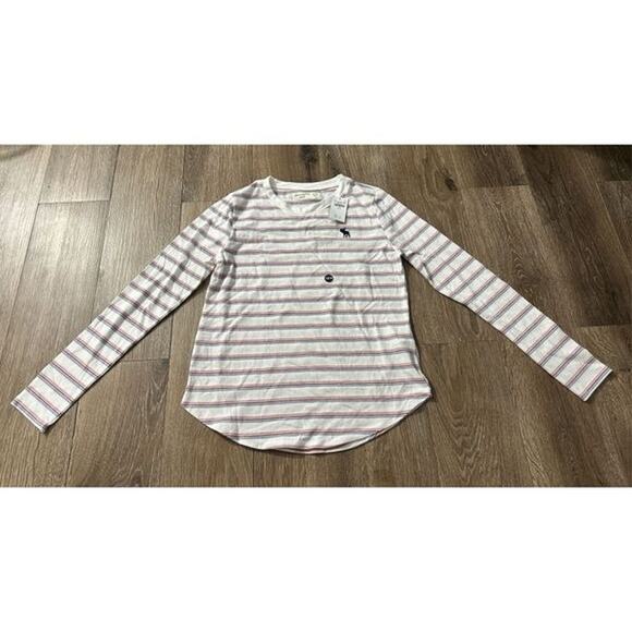 Abercrombie Kids Girls Long Sleeve Striped Shirt Size 13/14 NWT - Picture 1 of 3